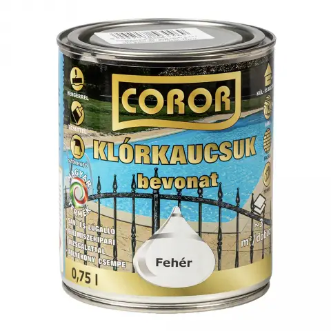 Coror Klórkaucsuk bevonat - medencefesték fehér 0,75 l
