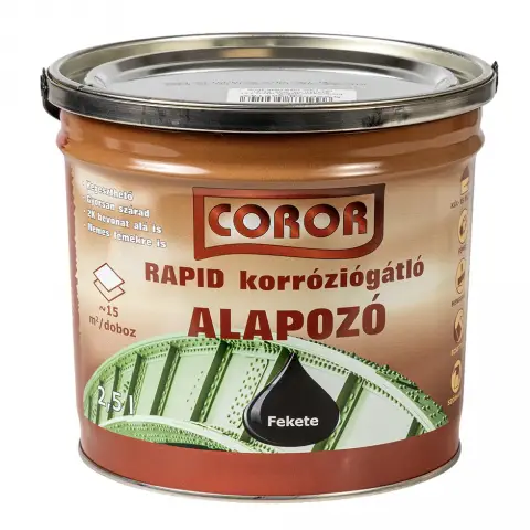 Coror Rapid korróziógátló alapozó fekete 2,5 l