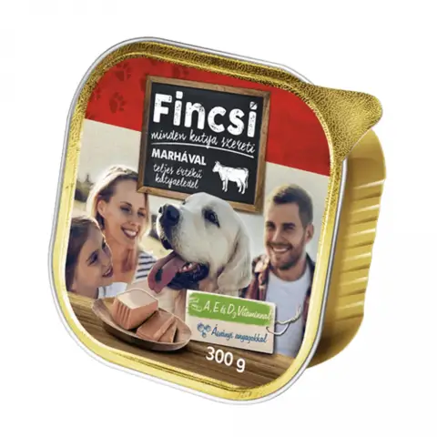 Fincsi Alutálcás kutyaleledel marhával 300 g