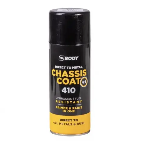 HB Body Chassis Coat 410 korróziógátló 4in1 spray RAL9005 fekete 400 ml