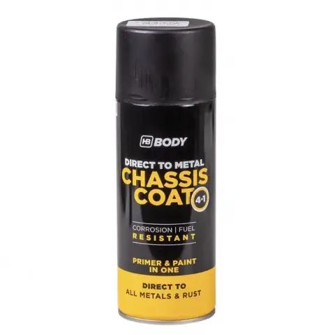 HB Body Chassis Coat 410 korróziógátló 4in1 spray RAL9005 matt fekete 400 ml