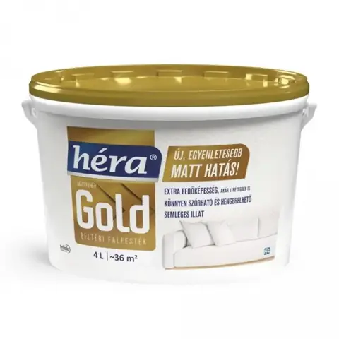 Héra Gold beltéri falfesték fehér 4 l