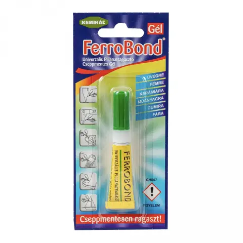 Ferrobond gél cseppmentes pillanatragasztó 3 g