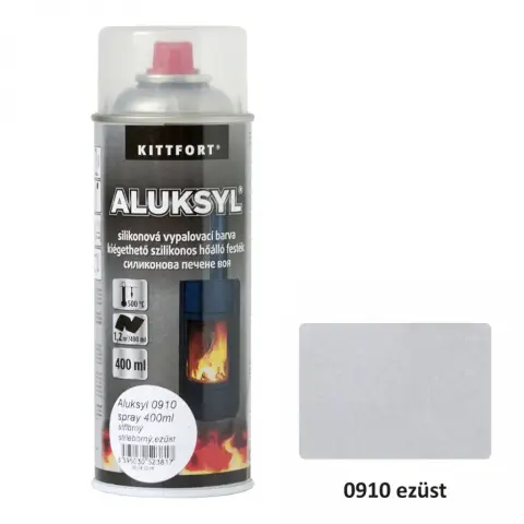 Kittfort Aluksyl szilikonos hőálló festék spray ezüst 400 ml
