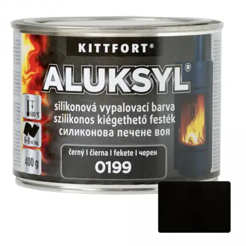 Kittfort Aluksyl szilikonos hőálló festék spray fekete 400 ml