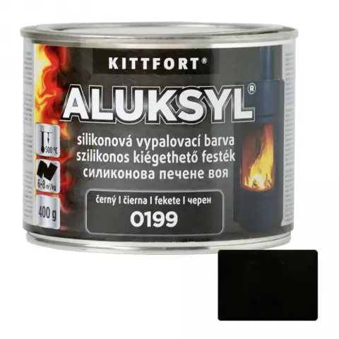 Kittfort Aluksyl szilikonos hőálló festék fekete 400 g
