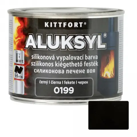 Kittfort Aluksyl szilikonos hőálló festék fekete 3 kg