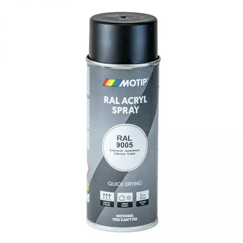 Motip ipari festék spray RAL9005 fekete selyemfényű 400 ml
