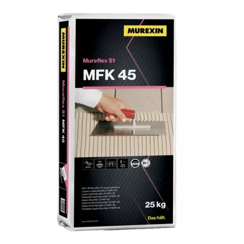 MUREXIN CSEMPERAG.MFK45 FLEX SZURKE 25KG MURAFLEX S1 FLEXIBILIS
