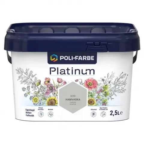 Platinum egyrétegű beltéri falfesték hamvaska 2,5 l