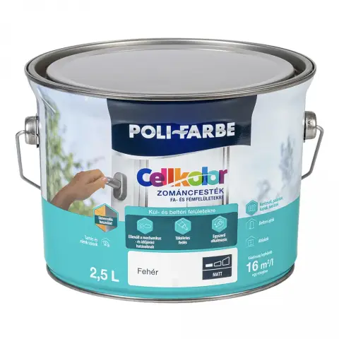 Cellkolor matt zománcfesték fehér 2,5 l