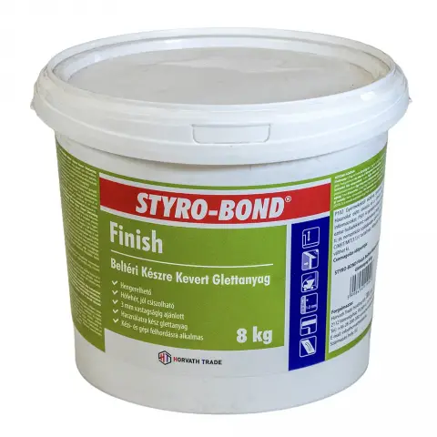 Styro-bond READY/FINISH Akril beltéri készrekevert glettanyag 8 kg