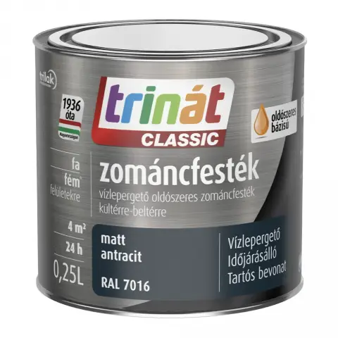 Trinát Classic zománcfesték matt RAL7016 antracitszürke 0,25 l