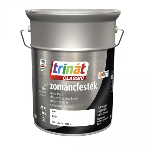 Trinát Classic zománcfesték matt fehér-100 (L-bázis) 5 l