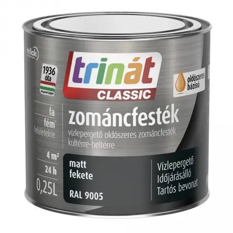 Trinát Classic zománcfesték matt RAL9005 fekete 0,25 l