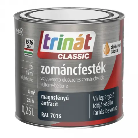 Trinát Classic zománcfesték magasfényű RAL7016 antracitszürke 0,25 l