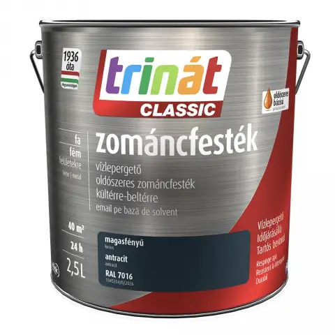 Trinát Classic zománcfesték magasfényű RAL7016 antracitszürke 2,5 l