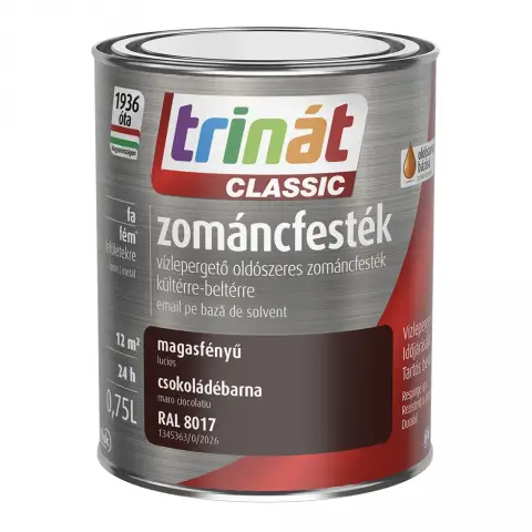 Trinát Classic zománcfesték magasfényű RAL8017 csokoládébarna 0,75 l