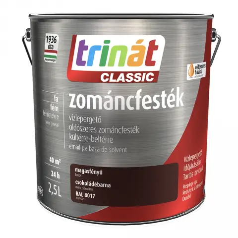 Trinát Classic zománcfesték magasfényű RAL8017 csokoládébarna 2,5 l