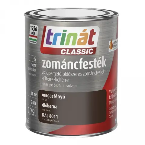 Trinát Classic zománcfesték magasfényű RAL8011 dióbarna 0,75 l