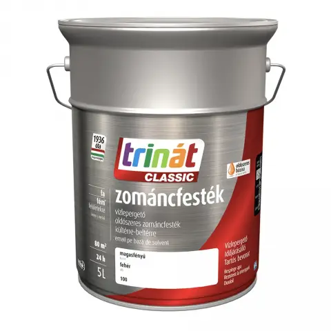Trinát Classic zománcfesték magasfényű fehér-100 (L-bázis) 5 l