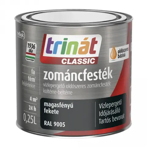 Trinát Classic zománcfesték magasfényű RAL9005 fekete 0,25 l