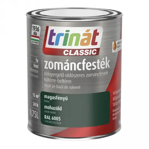 Trinát Classic zománcfesték magasfényű RAL6005 mohatzöld 0,75 l