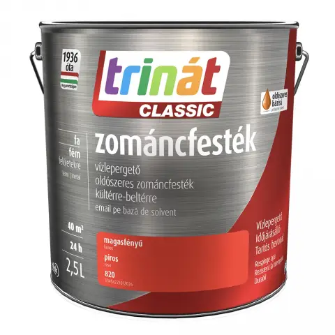 Trinát Classic zománcfesték magasfényű piros-820 2,5 l