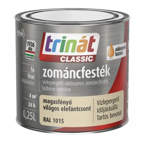Trinát Classic zománcfesték magasfényű RAL1015 világos elefántcsont 0,25 l
