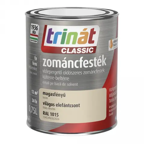 Trinát Classic zománcfesték magasfényű RAL1015 világos elefántcsont 0,75 l
