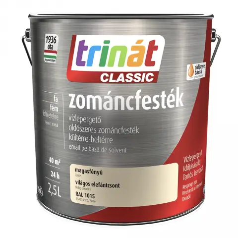 Trinát Classic zománcfesték magasfényű RAL1015 világos elefántcsont 2,5 l
