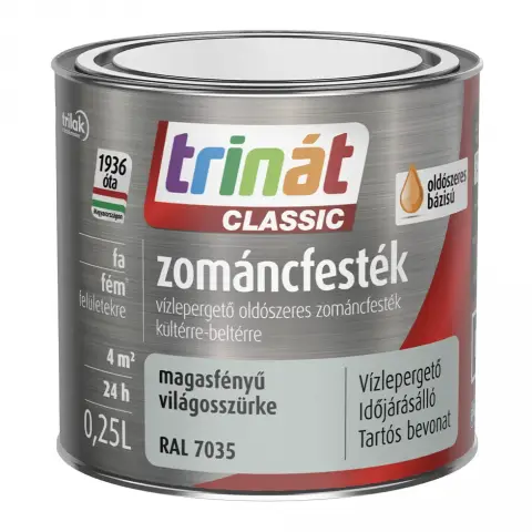 Trinát Classic zománcfesték magasfényű RAL7035 világosszürke 0,25 l