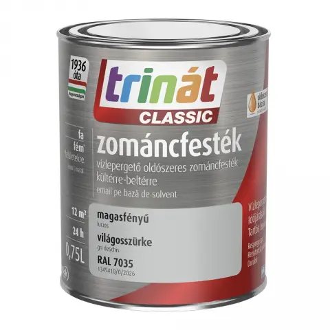 Trinát Classic zománcfesték magasfényű RAL7035 világosszürke 0,75 l