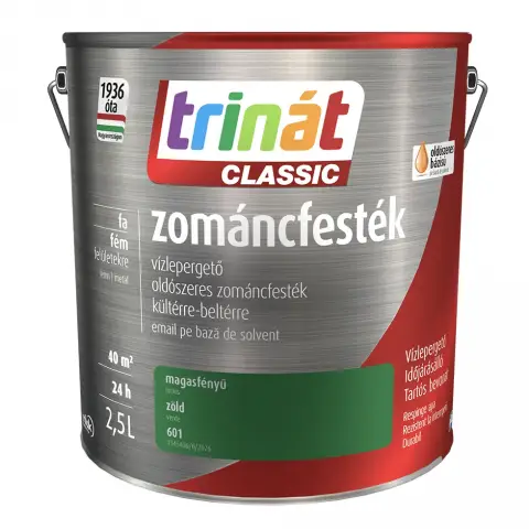 Trinát Classic zománcfesték magasfényű zöld-601 2,5 l
