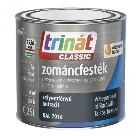 Trinát Classic zománcfesték selyemfényű RAL7016 antracitszürke 0,25 l