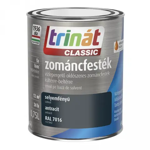 Trinát Classic zománcfesték selyemfényű RAL7016 antracitszürke 0,75 l
