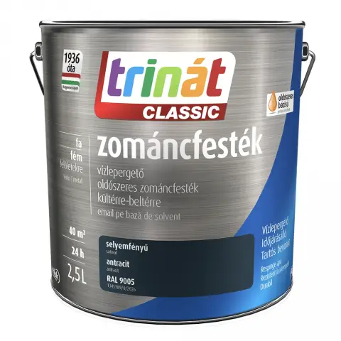 Trinát Classic zománcfesték selyemfényű RAL7016 antracitszürke 2,5 l