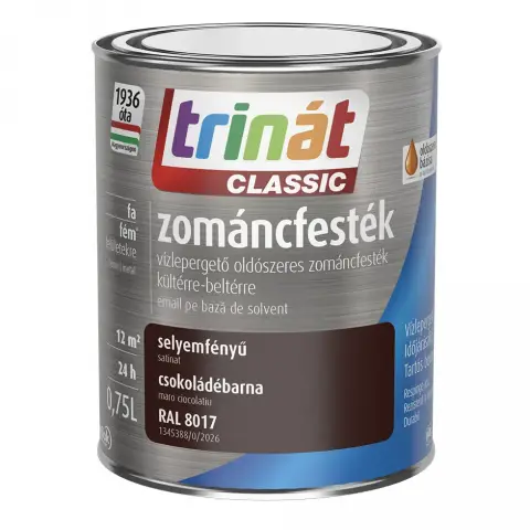 Trinát Classic zománcfesték selyemfényű RAL8017 csokoládébarna 0,75 l