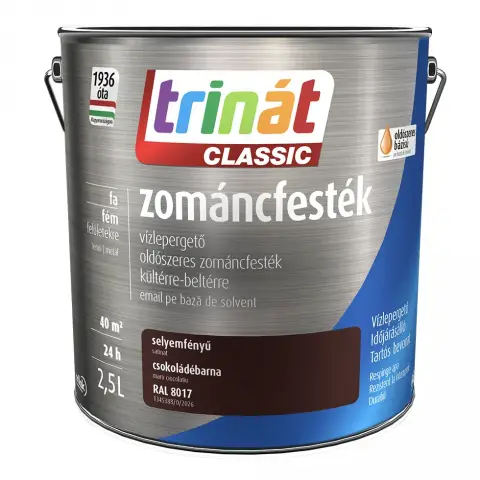 Trinát Classic zománcfesték selyemfényű RAL8017 csokoládébarna 2,5 l
