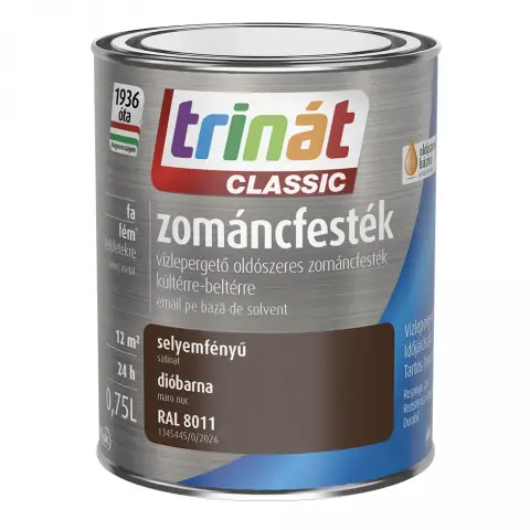 Trinát Classic zománcfesték selyemfényű RAL8011 dióbarna 0,75 l