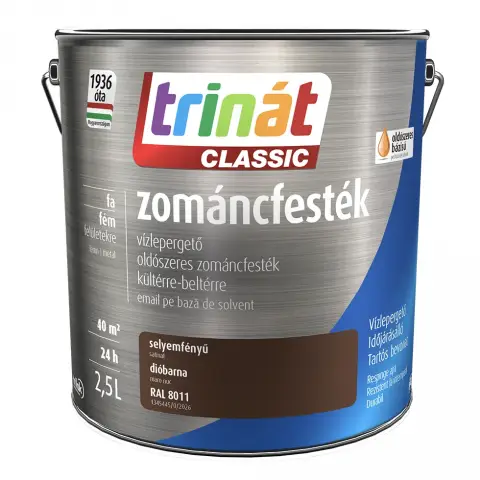 Trinát Classic zománcfesték selyemfényű RAL8011 dióbarna 2,5 l