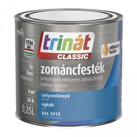 Trinát Classic zománcfesték selyemfényű RAL5015 égkék 0,25 l