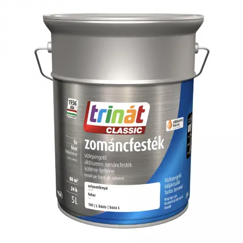Trinát Classic zománcfesték selyemfényű fehér-100 (L-bázis) 5 l
