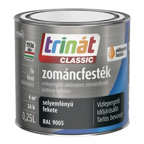Trinát Classic zománcfesték selyemfényű RAL9005 fekete 0,25 l