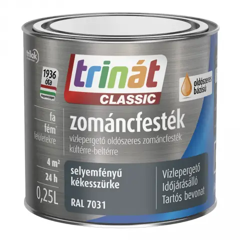 Trinát Classic zománcfesték selyemfényű RAL7031 kékesszürke 0,25 l