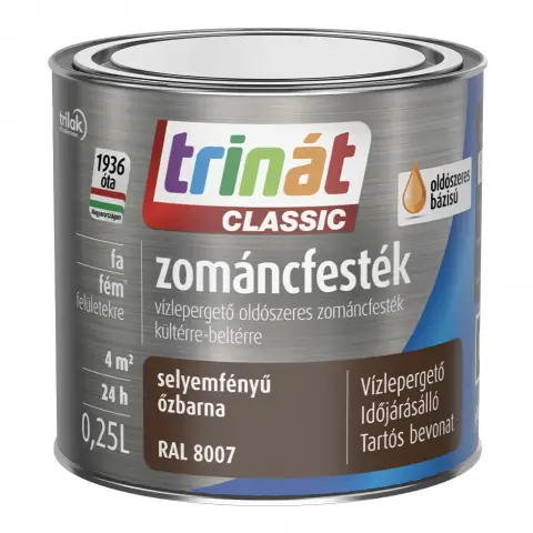 Trinát Classic zománcfesték selyemfényű RAL8007 őzbarna 0,25 l