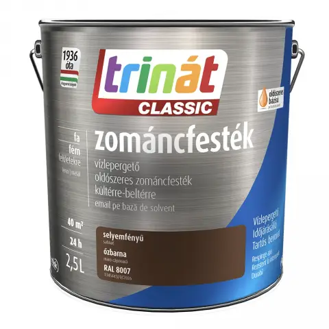 Trinát Classic zománcfesték selyemfényű RAL8007 őzbarna 2,5 l