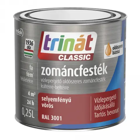 Trinát Classic zománcfesték selyemfényű RAL3001 szignálvörös 0,25 l