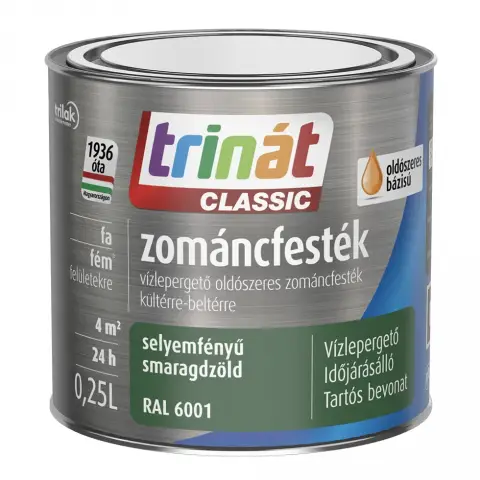 Trinát Classic zománcfesték selyemfényű RAL6001 smaragdzöld 0,25 l