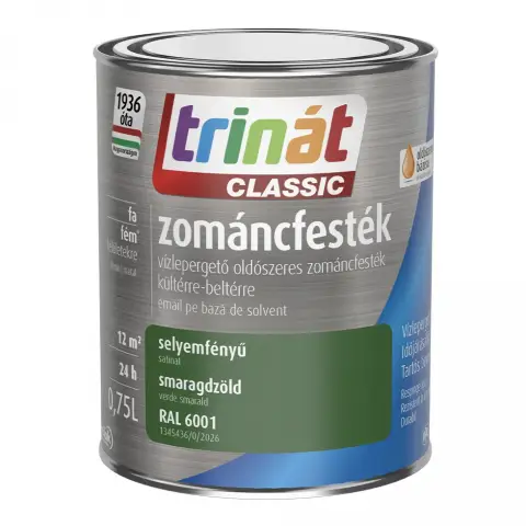 Trinát Classic zománcfesték selyemfényű RAL6001 smaragdzöld 0,75 l